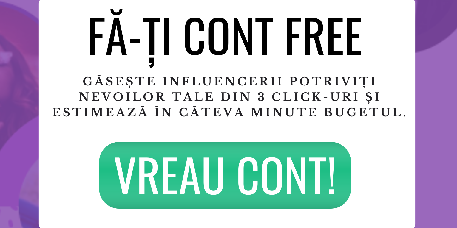 Cont free MOCAPP - platforma influencer marketing
